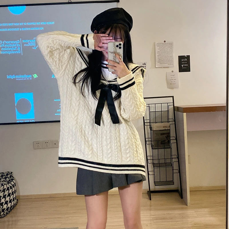 Sweater - JK Sailor Uniform - White