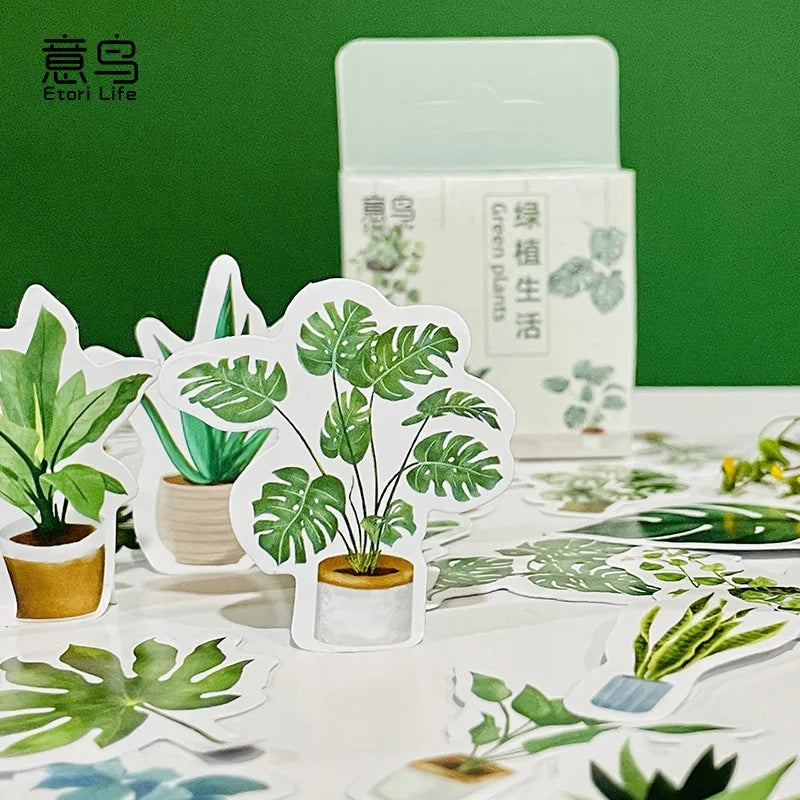 Sticker Box - Green Plants - 45 Stickers