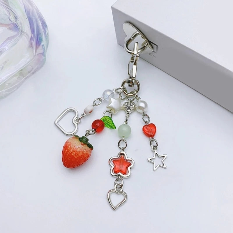 Strawberry Star Keychain Charm