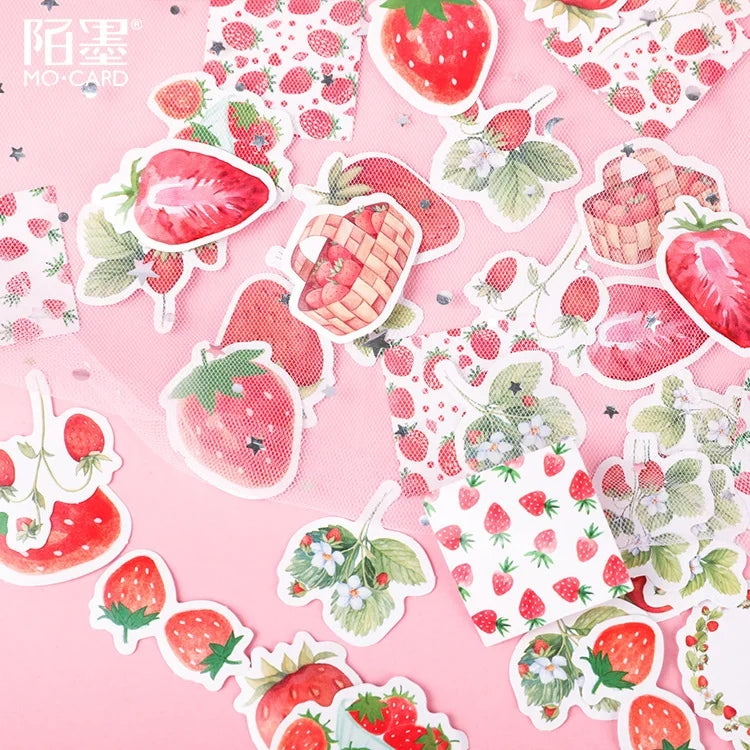 Sticker Box - Strawberry Banana Ice Cream - 45 Stickers