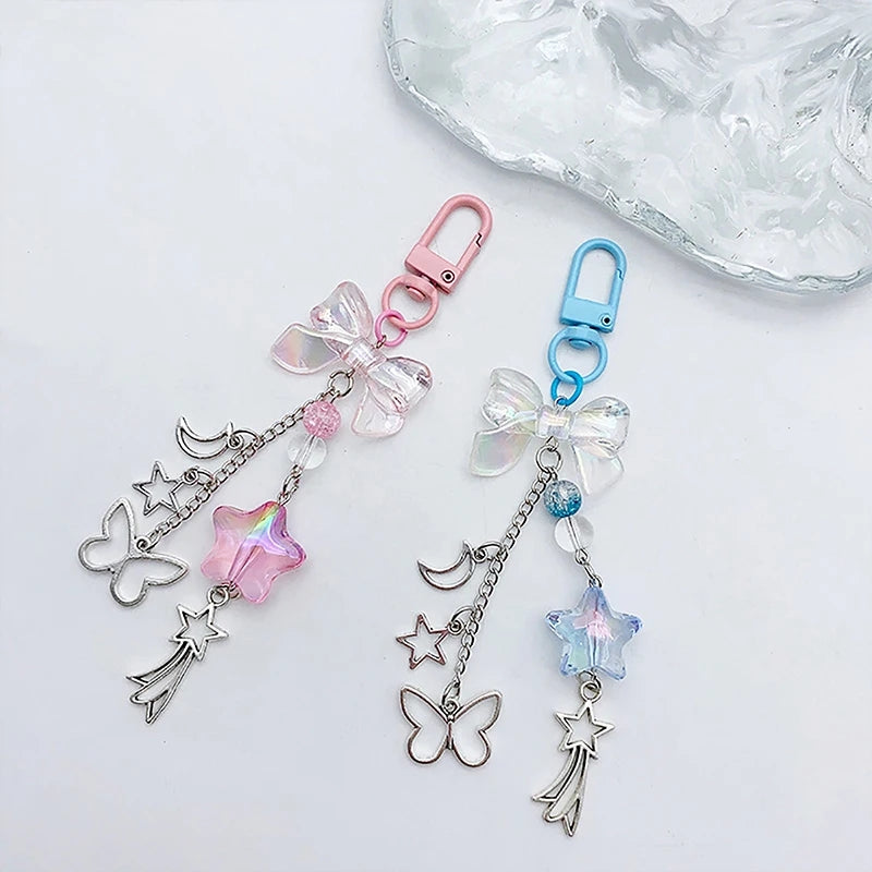 Pastel Butterfly Bow Star Keychain Charm