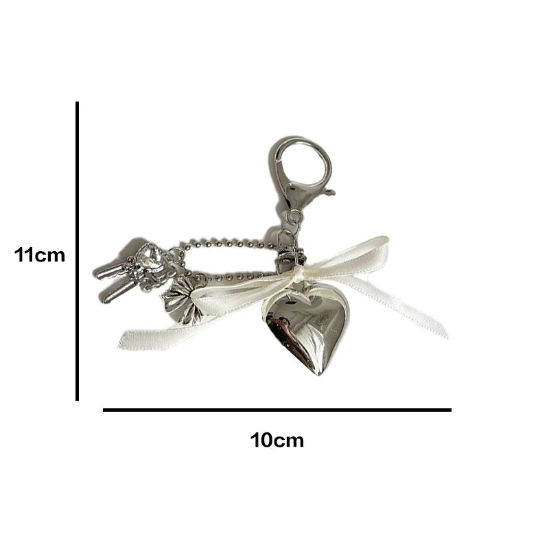 Coquette Heart Keychain Charm