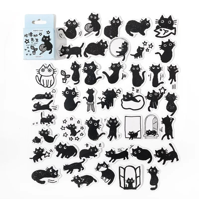 Sticker Box - Black Cat - 45 Stickers