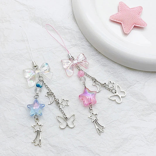 Pastel Butterfly Bow Star Keychain Charm