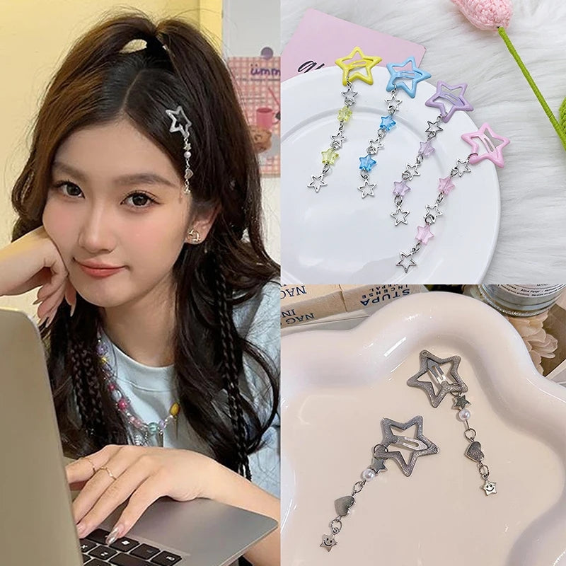 Star Hair Clips Charms 2 pcs