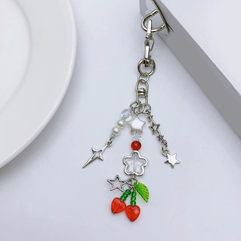 Strawberry Star Keychain Charm