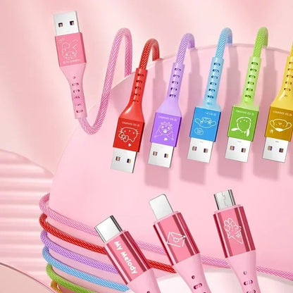 Sanrio Characters 3 in 1 Fast Charging Cables Micro, Type-C & USB