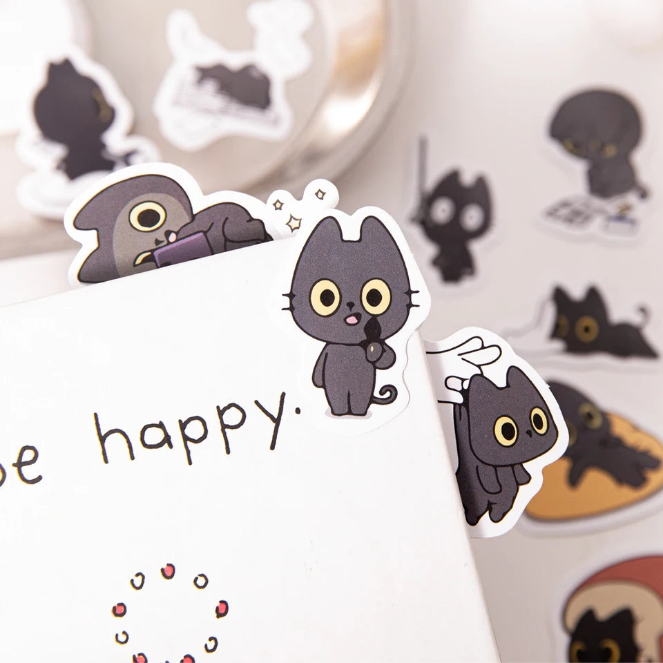 Sticker Box - Mischievous Black Cat - 45 Stickers