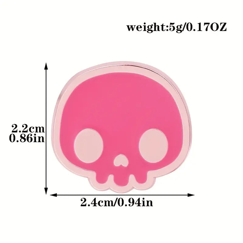 Enamel Pins - Kuromi Skull Pink