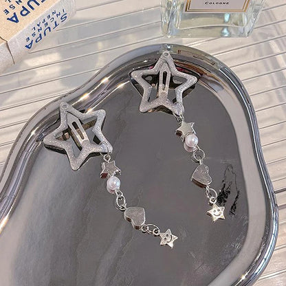 Star Hair Clips Charms 2 pcs