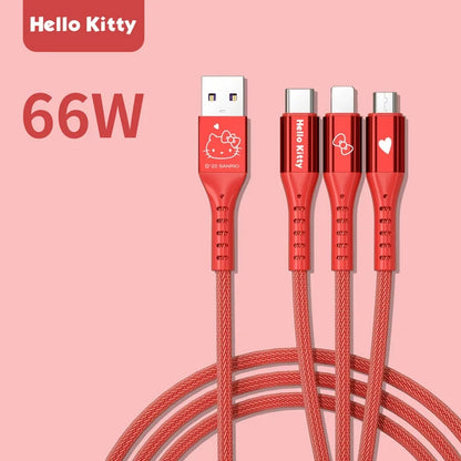 Sanrio Characters 3 in 1 Fast Charging Cables Micro, Type-C & USB