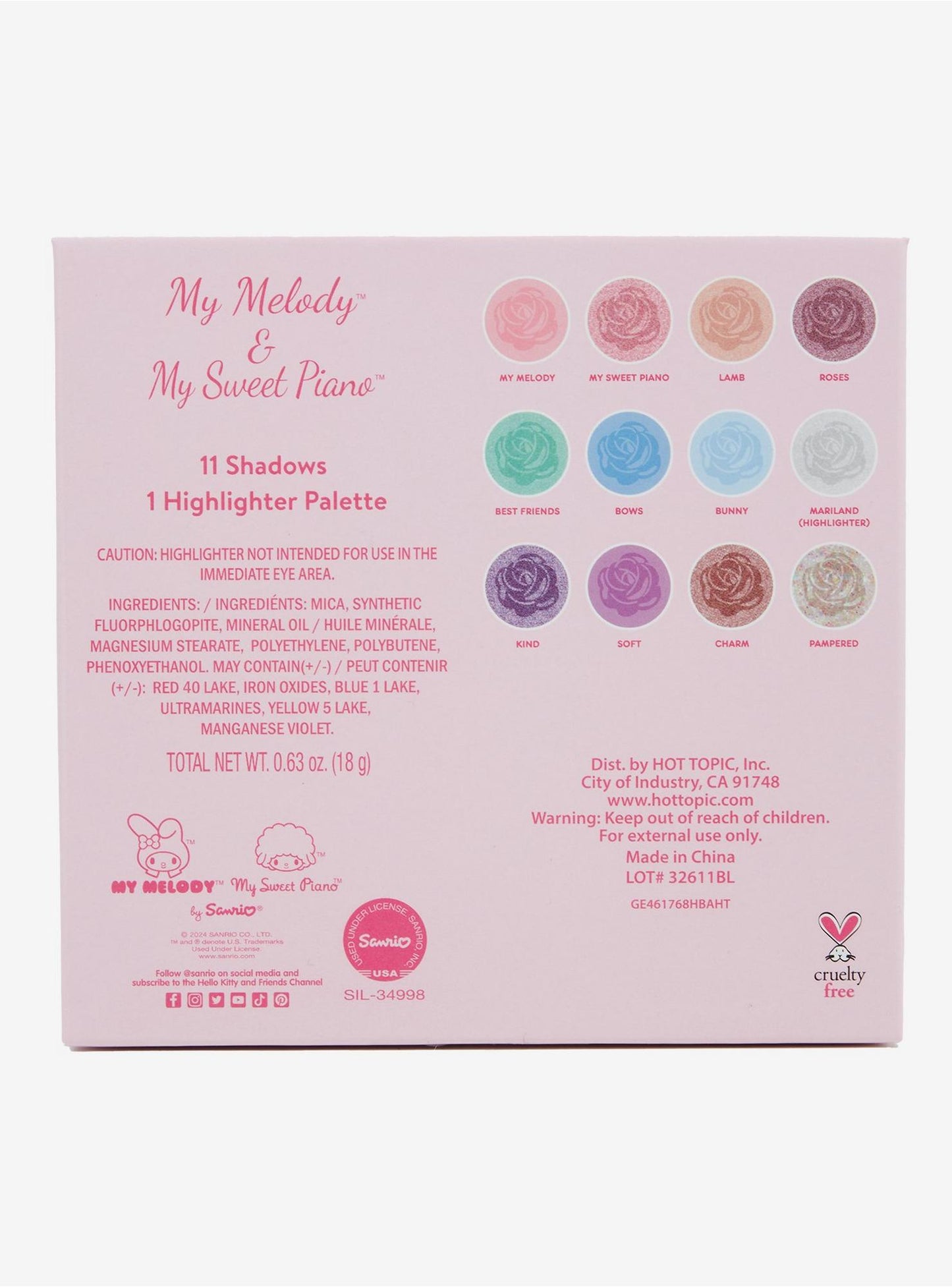 My Melody & Sweet Piano Makeup Palette