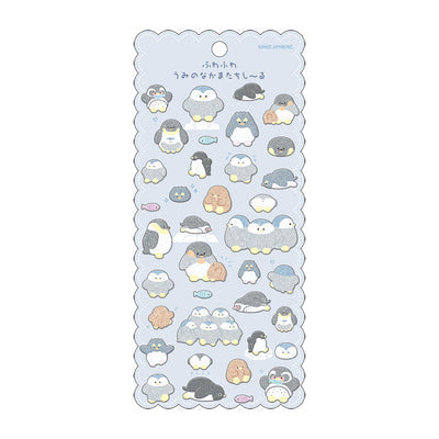 Kamio - Fluffy Felt Seal Sticker - Sea Friends - Penguin