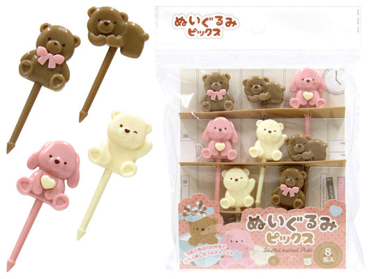 Japanese Food Picks Stuffed Animal 8pcs for Lunch Box Bento Accessories Kawaii