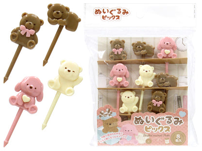 Food Picks Stuffed Animal Bento Accessories 8 Pcs Set