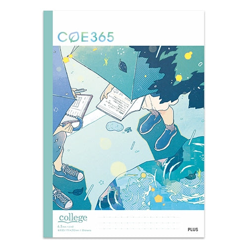 PLUS - COE365 College - B5 Notebook - Turquoise Rainy Day