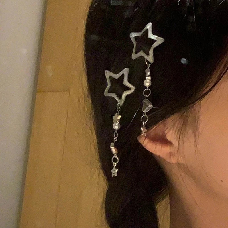 Star Hair Clips Charms 2 pcs