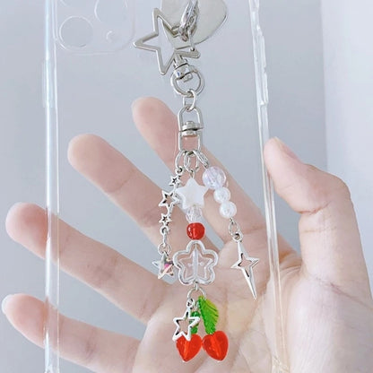 Strawberry Star Keychain Charm