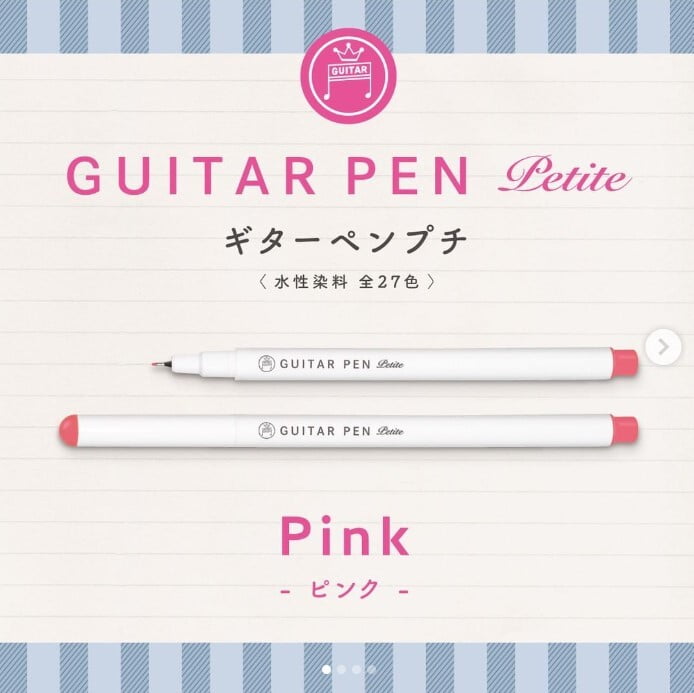 Teranishi Chemical Guitar Pen Petite Marker Pens (0.3mm) Set of 3 Pink