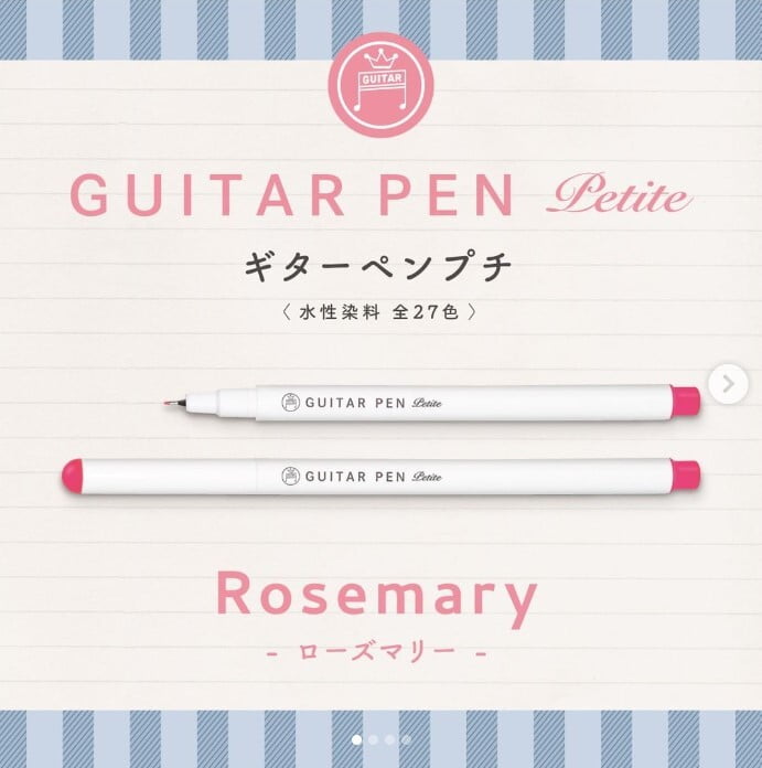 Teranishi Chemical Guitar Pen Petite Marker Pens (0.3mm) Set of 3 Pink