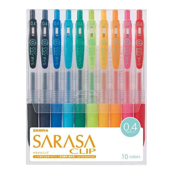 ZEBRA Sarasa Clip 0.4mm 10 Color Set