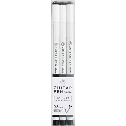 Teranishi Chemical Guitar Pen Petite Marker Pens (0.3mm) Set of 3 Black