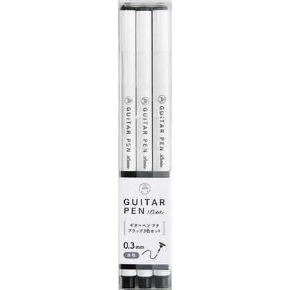 Teranishi Chemical Guitar Pen Petite Marker Pens (0.3mm) Set of 3 Black