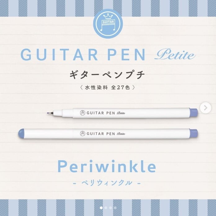 Teranishi Chemical Guitar Pen Petite Marker Pens (0.3mm) Set of 3 Blue