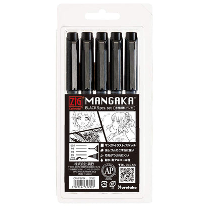 Kuretake ZIG Cartoonist Mangaka - Set of 5