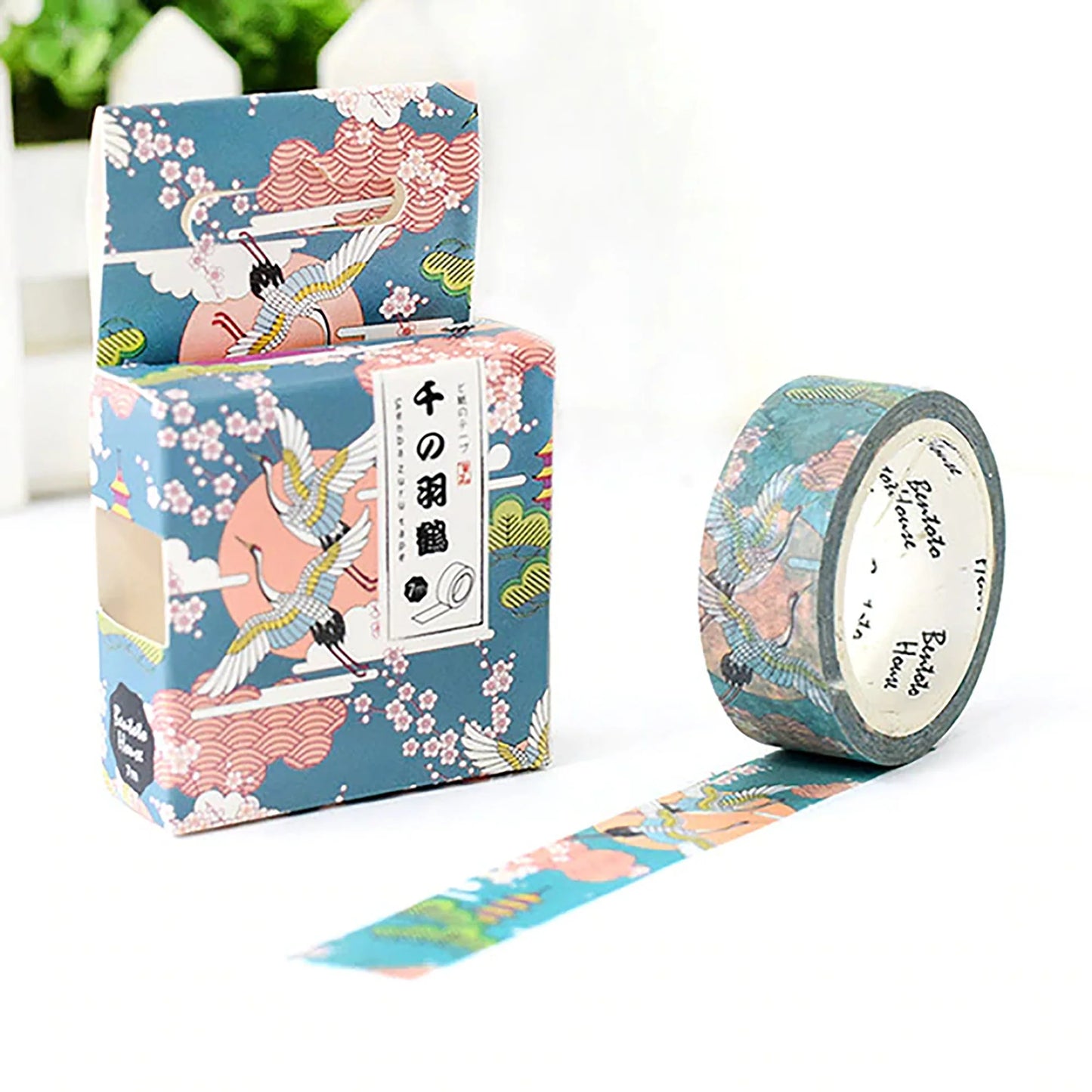 Washi Tape - Cranes & Cherry Blossom  - 7m Long
