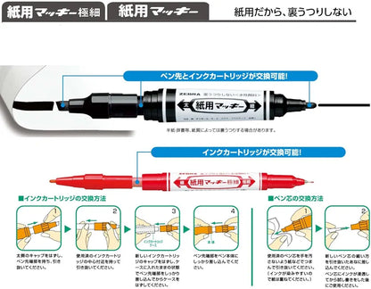 ZEBRA Water-Based Marker Paper Mackie Extra Fine Black Pen