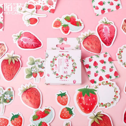 Sticker Box - Strawberry Banana Ice Cream - 45 Stickers