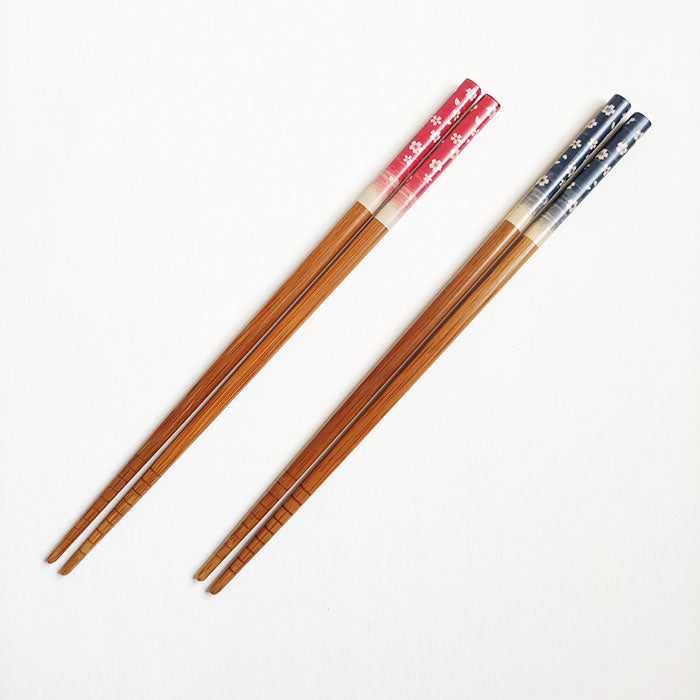 Sakura Bamboo Chopsticks Red Blue