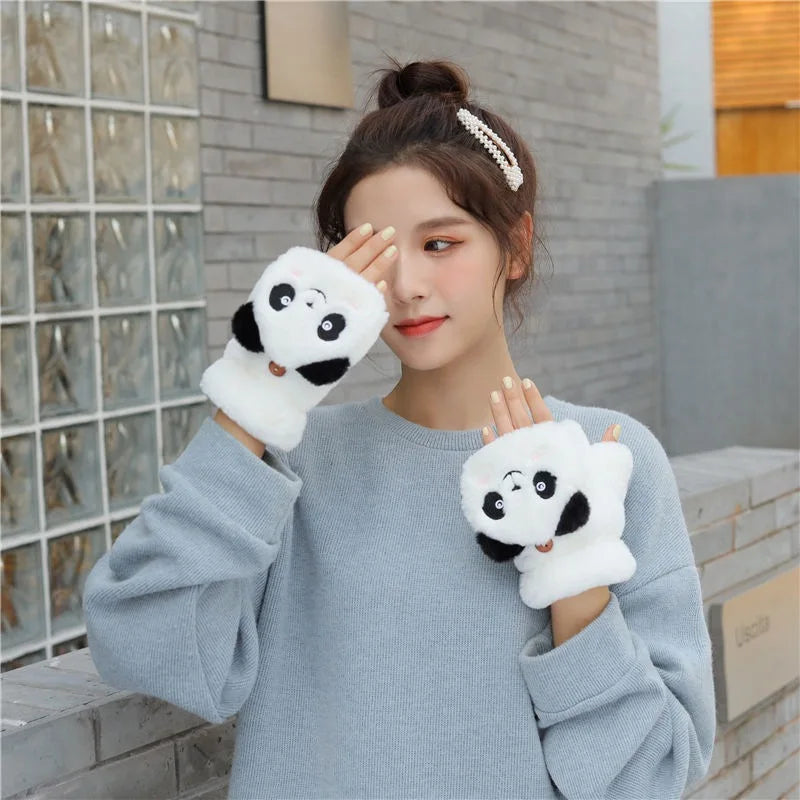 Panda Gloves Mittens Women