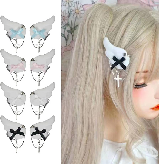 Hair Clips - Angel Wings - Chains & Bows