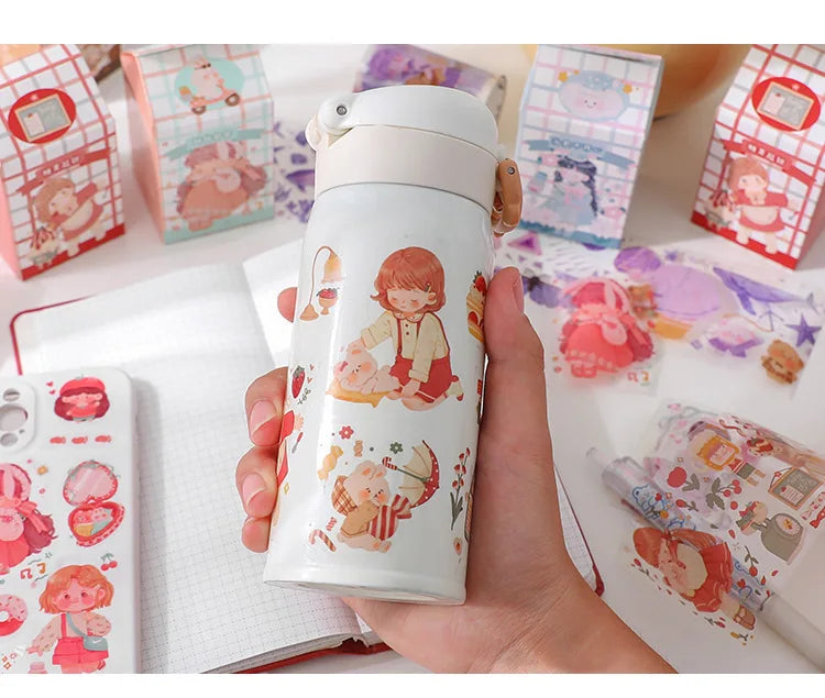 Adhesive Tape - Decorative Lolita Cartoon Doll - Milk Box
