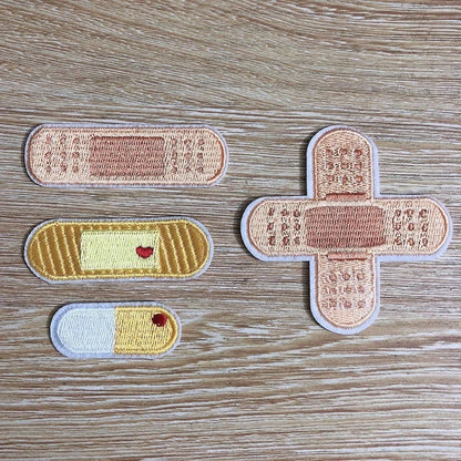 Hair Clips - Medical Bandages & Pills - Set of 4 pcs