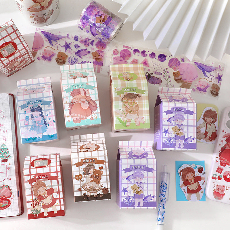 Doll Milk Cartoon Box Washi Tape