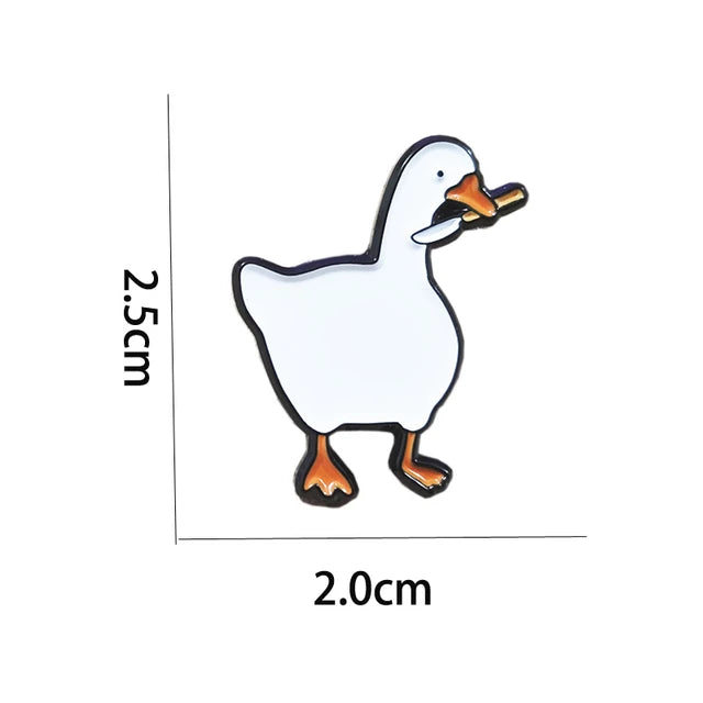 Enamel Pins - Goose with Knife