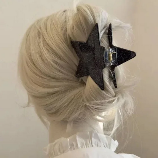 Claw Hair Clip - Black - Star