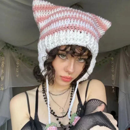 Cat Beanie - Pastel Pink - Strawberry Hat