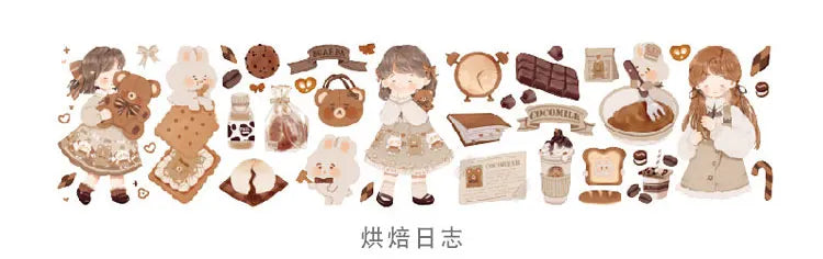 Adhesive Tape - Decorative Lolita Cartoon Doll - Milk Box