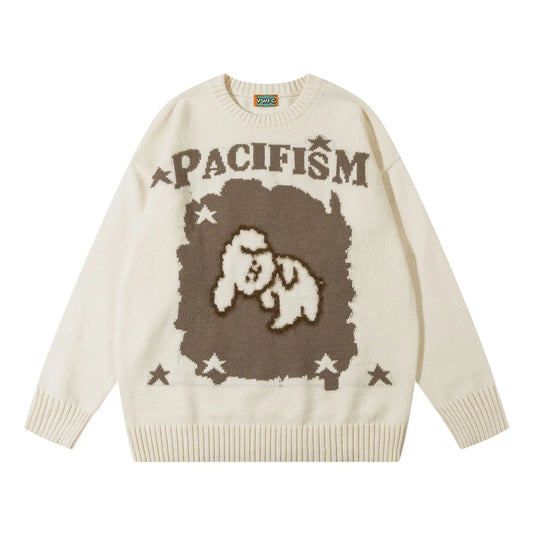 Sweater - Pacifism Sleepy Puppy - White