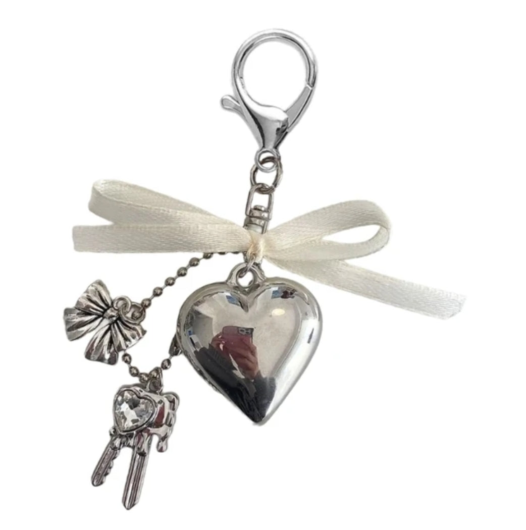 Coquette Heart Keychain Charm