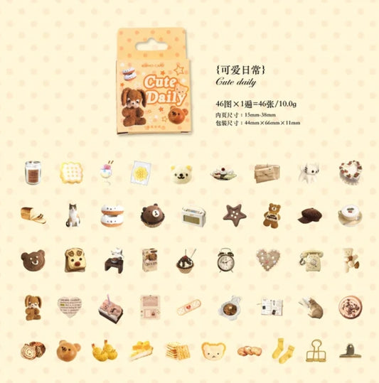 Sticker Box - Cute Daily - 46 Stickers