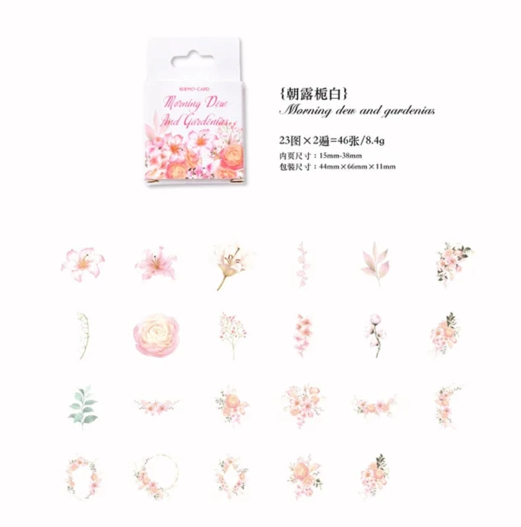 Sticker Box - Morning Dew and Gardenias - 46 Stickers