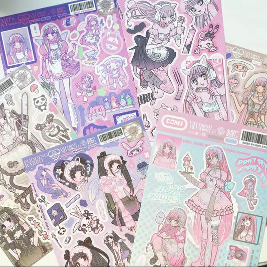 DOMI WORLD Harajuku Y2K Decorative Sticker Sheet