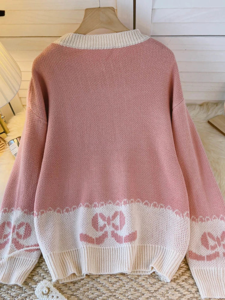Sweater - Lolita Strawberry Bunny - Pastel Pink