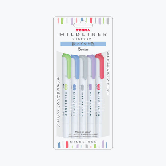 Zebra Highlighter Mildliner Double Sided - Cool & Refined Set