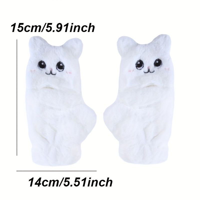 Cat Mittens - Fluffy & Soft- White